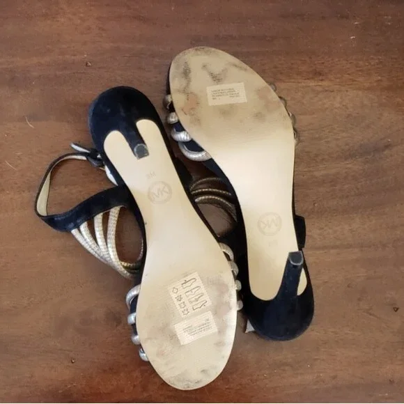 Michael Michael Kors Cameron Black & Gold Women's Heels Size 9 - Picture 10 of 10